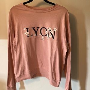 Pink floral long sleeve shirt